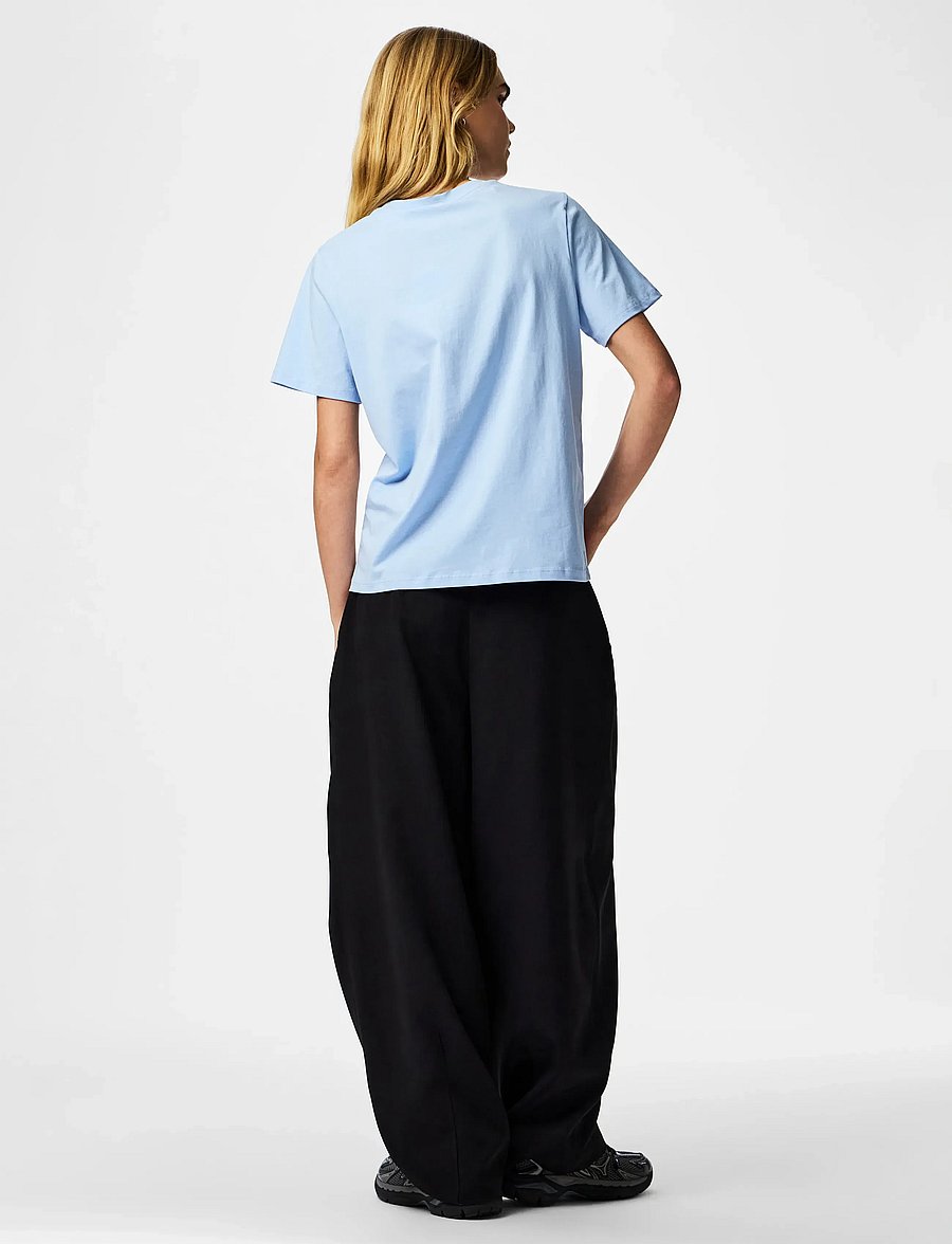 Pieces - PCRIA SS SOLID TEE JRS NOOS BC - t-shirts - cashmere blue - 3