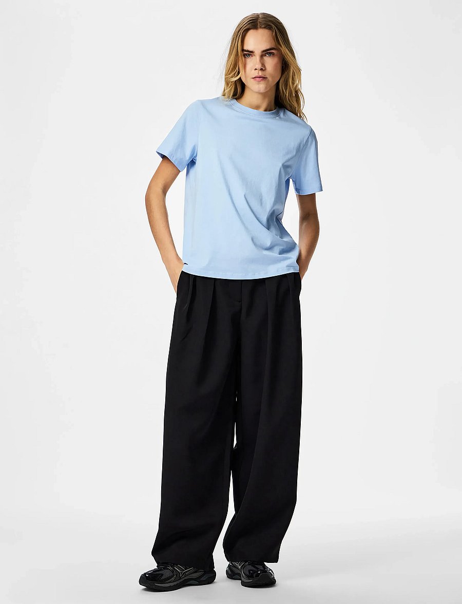 Pieces - PCRIA SS SOLID TEE JRS NOOS BC - t-shirts - cashmere blue - 4
