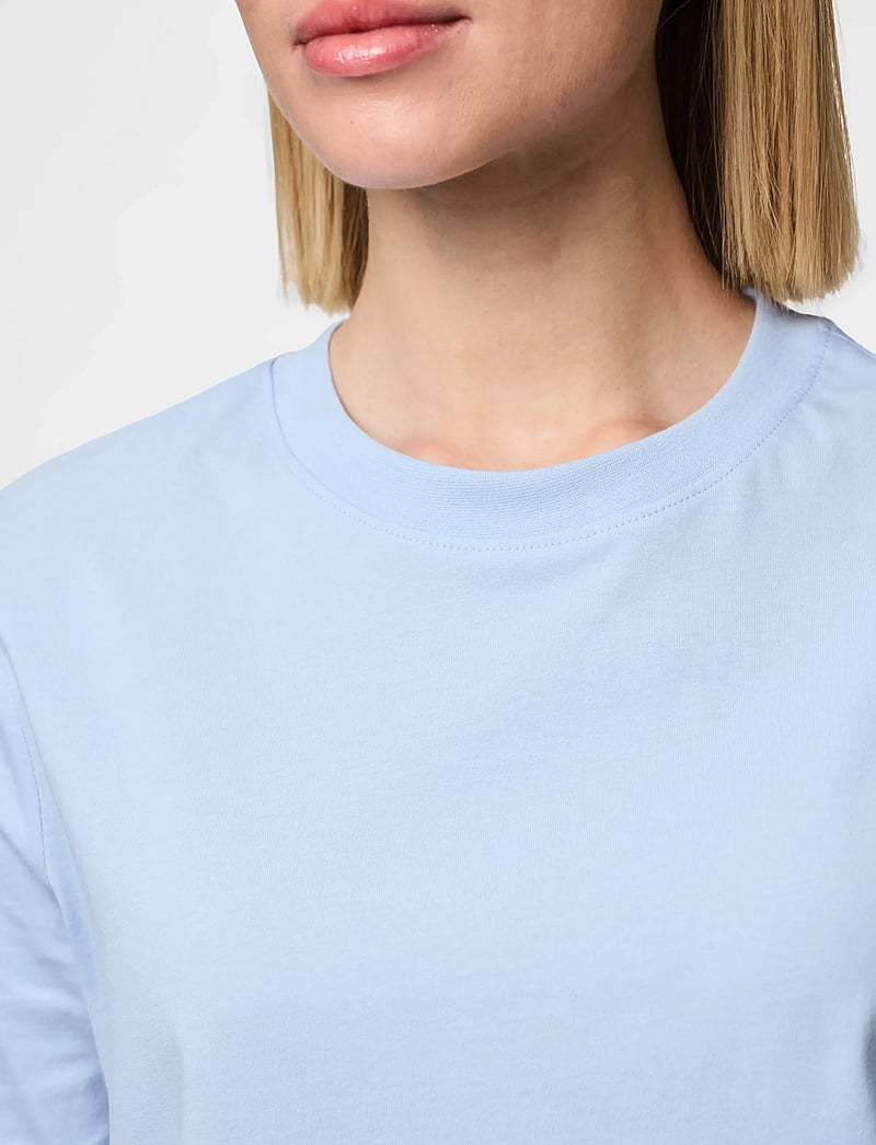 Pieces - PCRIA SS SOLID TEE JRS NOOS BC - t-shirts - cashmere blue - 5