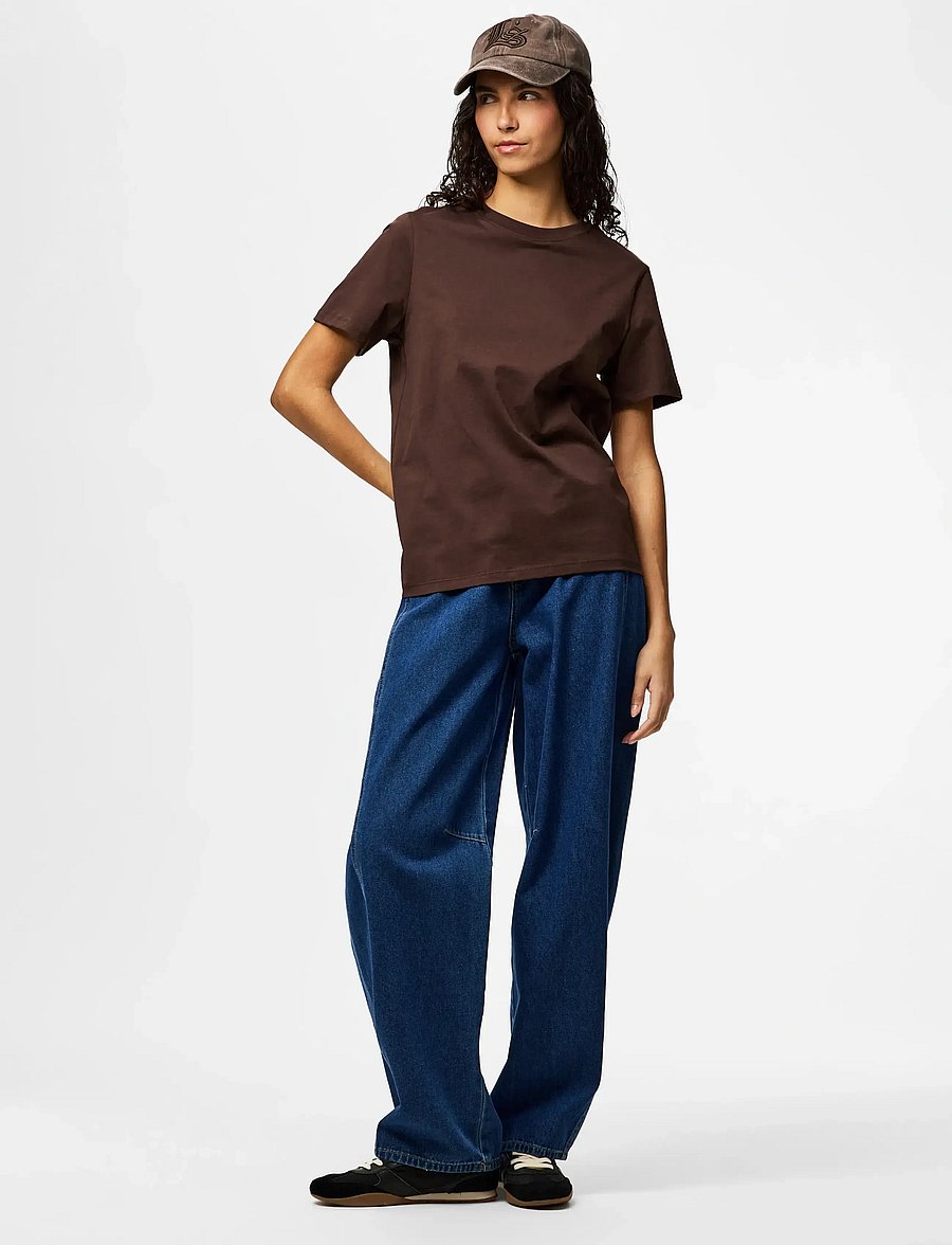 Pieces - PCRIA SS SOLID TEE JRS NOOS BC - t-shirts - hot fudge - 4