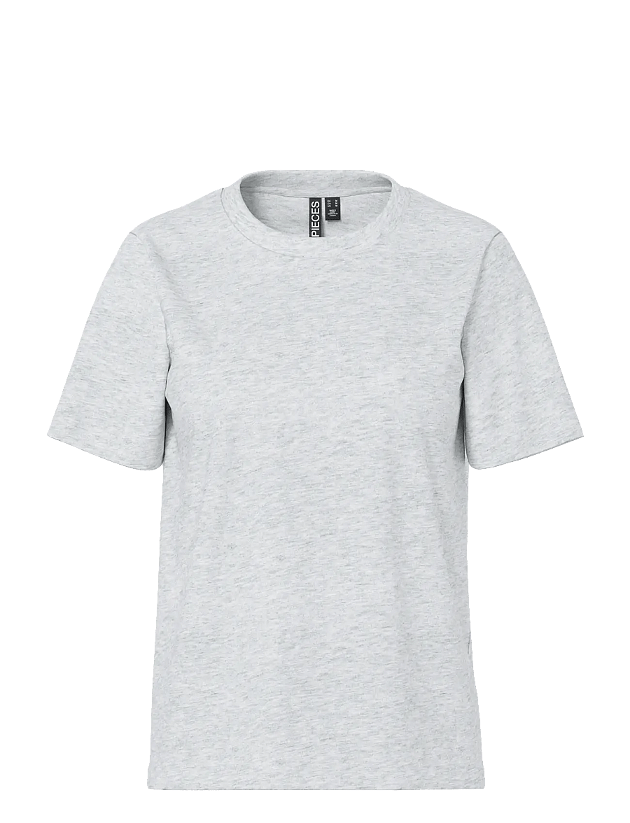 Pieces - PCRIA SS SOLID TEE JRS NOOS BC - t-särgid - light grey melange - 1