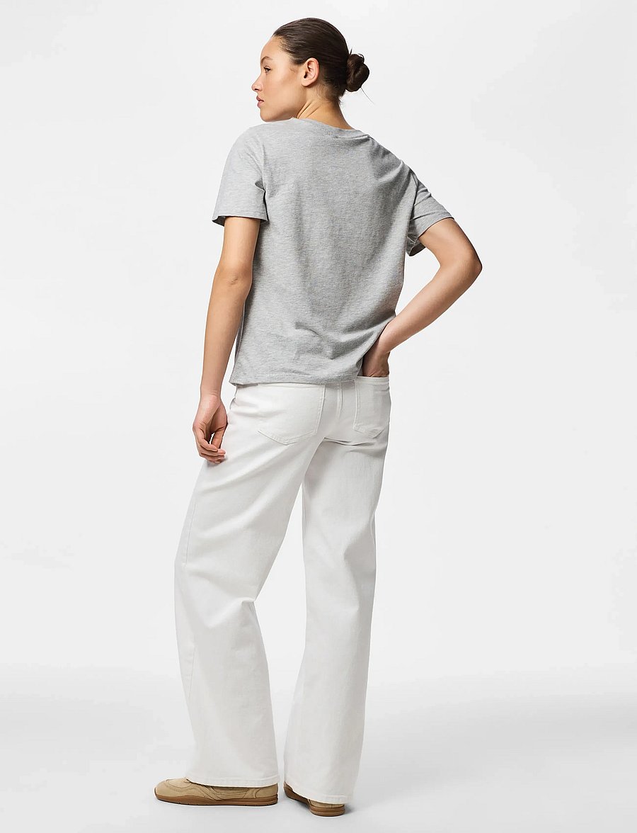 Pieces - PCRIA SS SOLID TEE JRS NOOS BC - t-särgid - light grey melange - 3