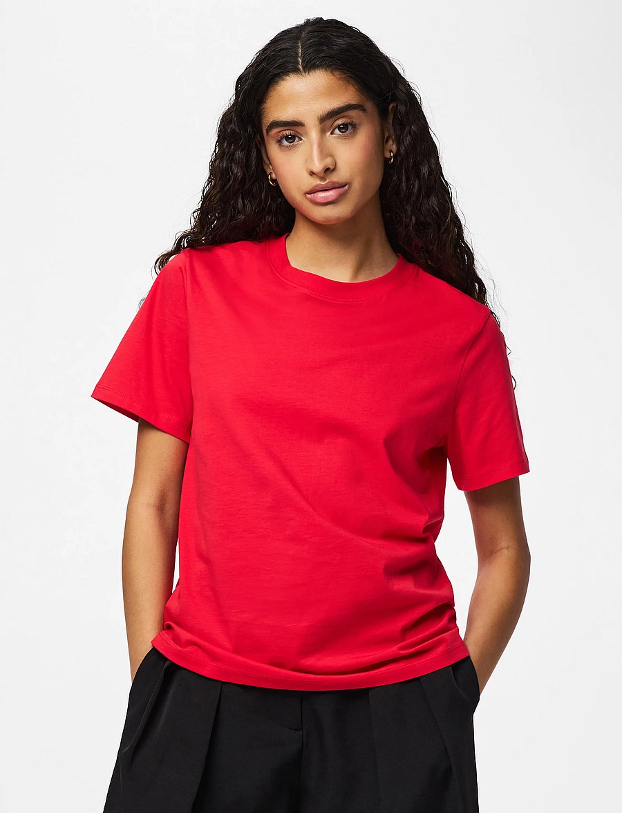 Pieces - PCRIA SS SOLID TEE JRS NOOS BC - t-shirts - lollipop - 0
