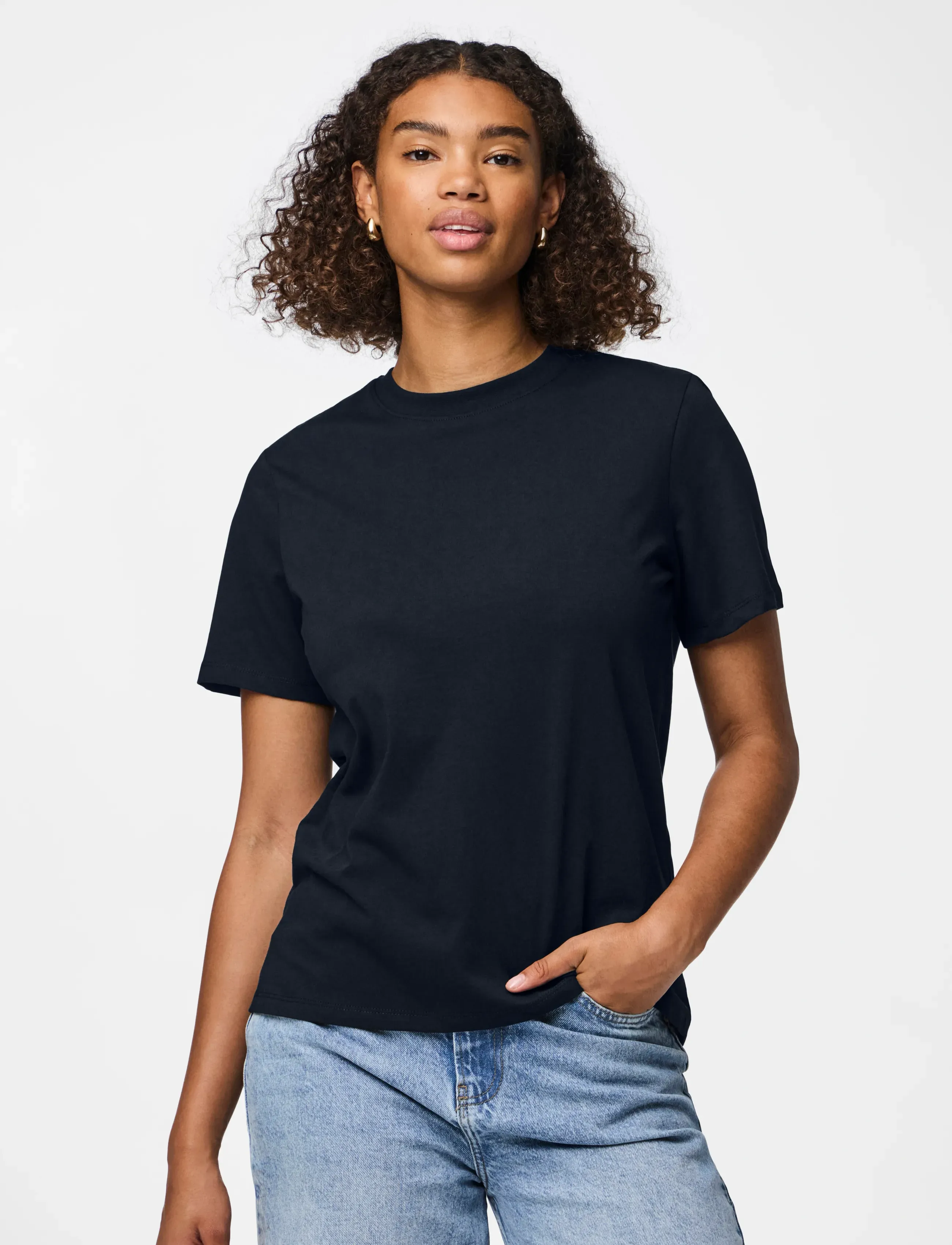Pieces - PCRIA SS SOLID TEE JRS NOOS BC - t-shirts - sky captain - 0