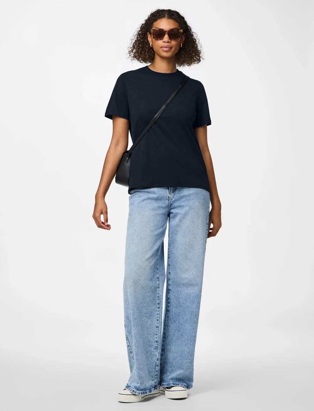 Pieces - PCRIA SS SOLID TEE JRS NOOS BC - t-shirts - sky captain - 5