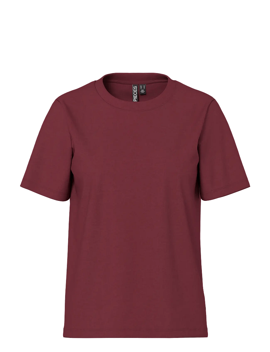 Pieces - PCRIA SS SOLID TEE JRS NOOS BC - t-shirts - tawny port - 1