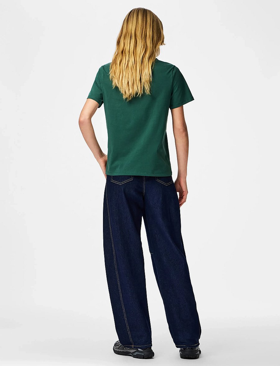 Pieces - PCRIA SS SOLID TEE JRS NOOS BC - t-shirts - trekking green - 3