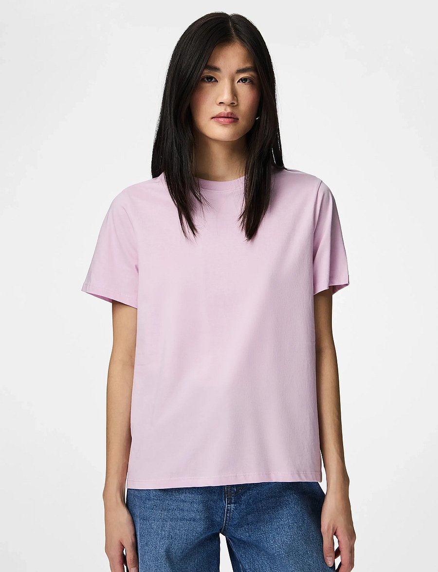 Pieces - PCRIA SS SOLID TEE JRS NOOS BC - t-särgid - winsome orchid - 0