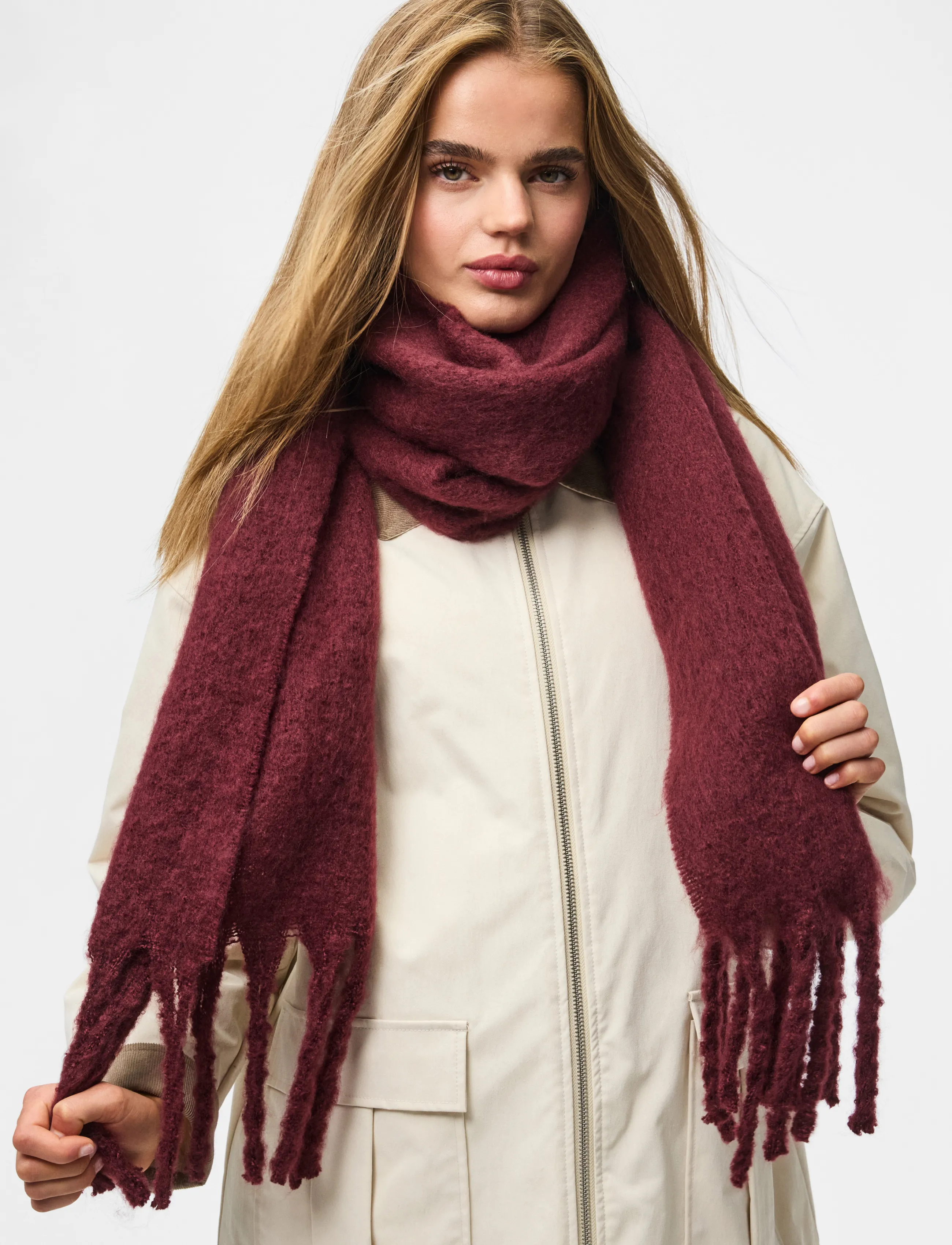 Pieces PCNIKITA LONG SCARF NOOS BC - Scarves - WINETASTING / burgundy