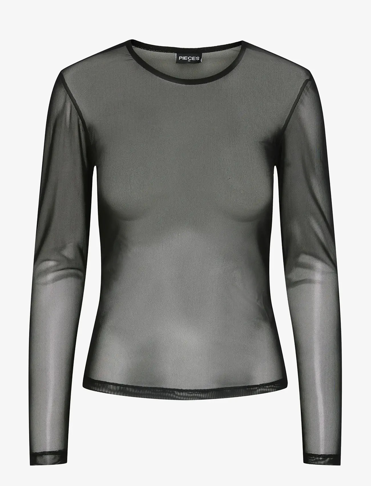 Pieces - PCNINNI LS MESH TOP JRS NOOS BC - langärmlige tops - black - 1