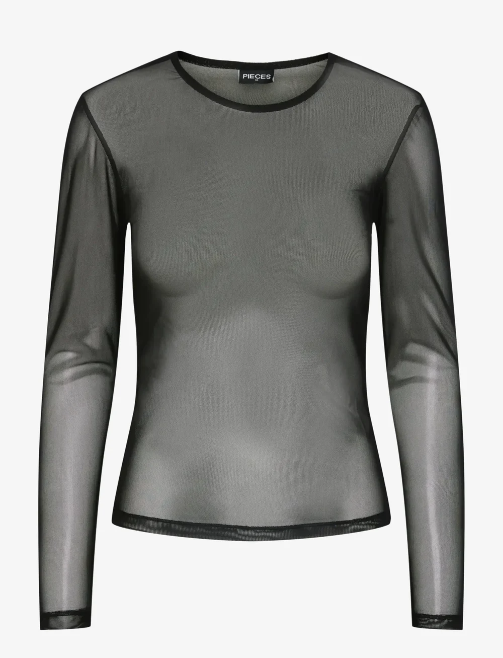 Pieces - PCNINNI LS MESH TOP NOOS BC - långärmade toppar - black - 1