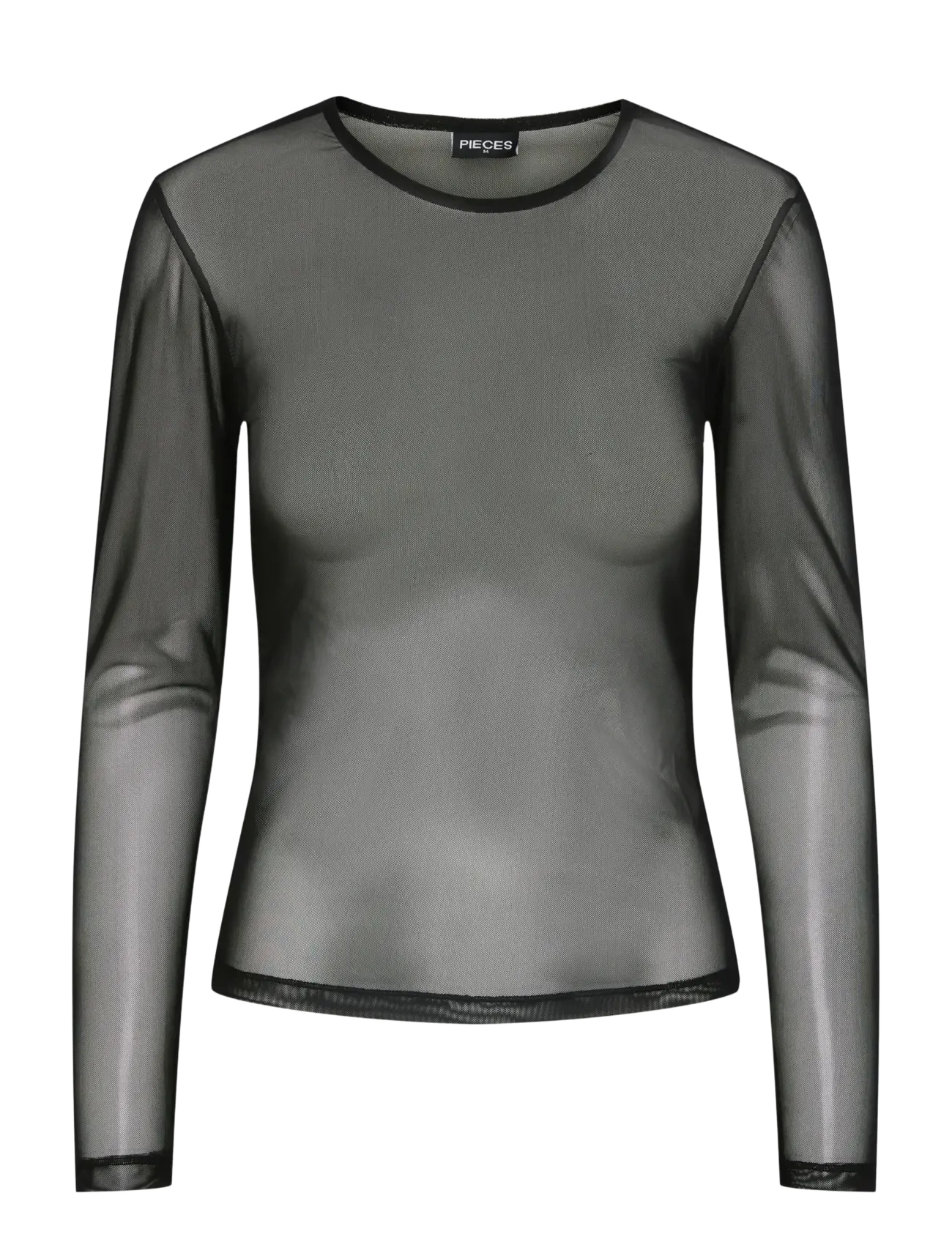 Pieces - PCNINNI LS MESH TOP JRS NOOS BC - topy z długimi rękawami - black - 1