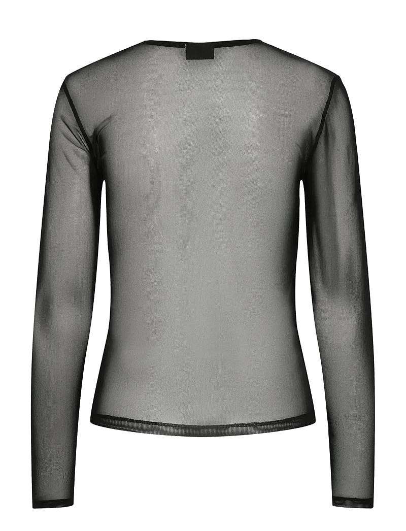 Pieces - PCNINNI LS MESH TOP JRS NOOS BC - topi ar garām piedurknēm - black - 2