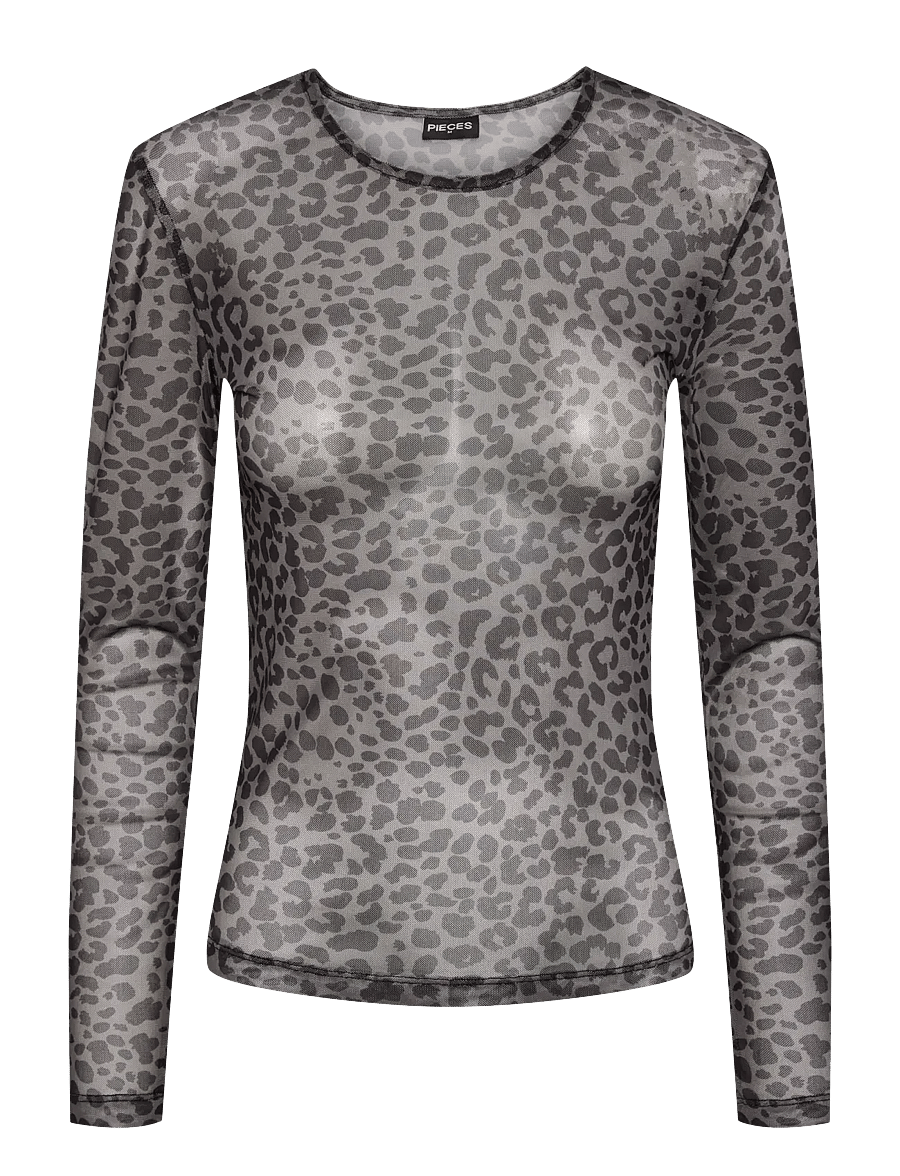 Pieces - PCNINNI LS MESH TOP JRS NOOS BC - pikkade varrukatega alussärgid - black - 1