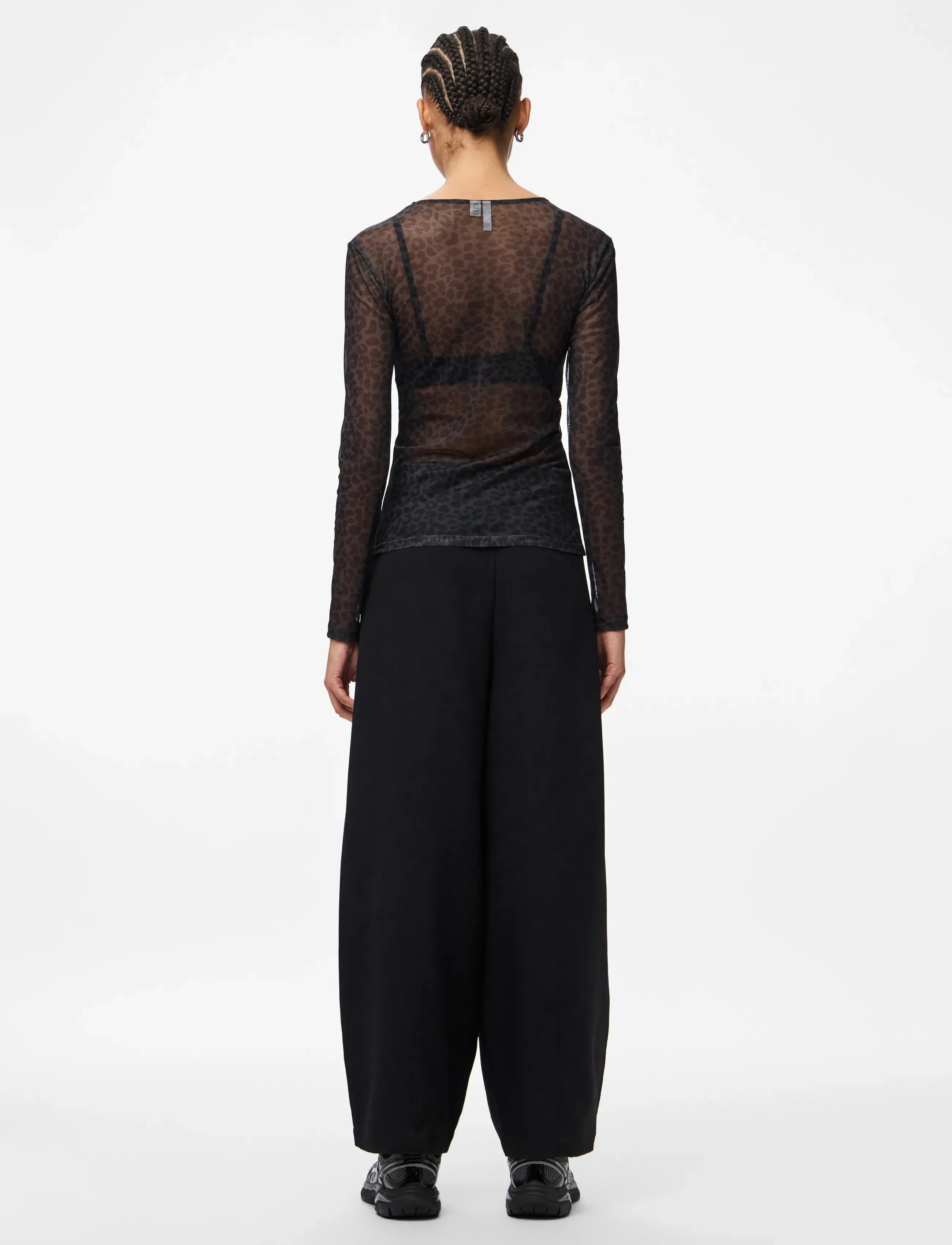 Pieces - PCNINNI LS MESH TOP JRS NOOS BC - langerma toppar - black - 3