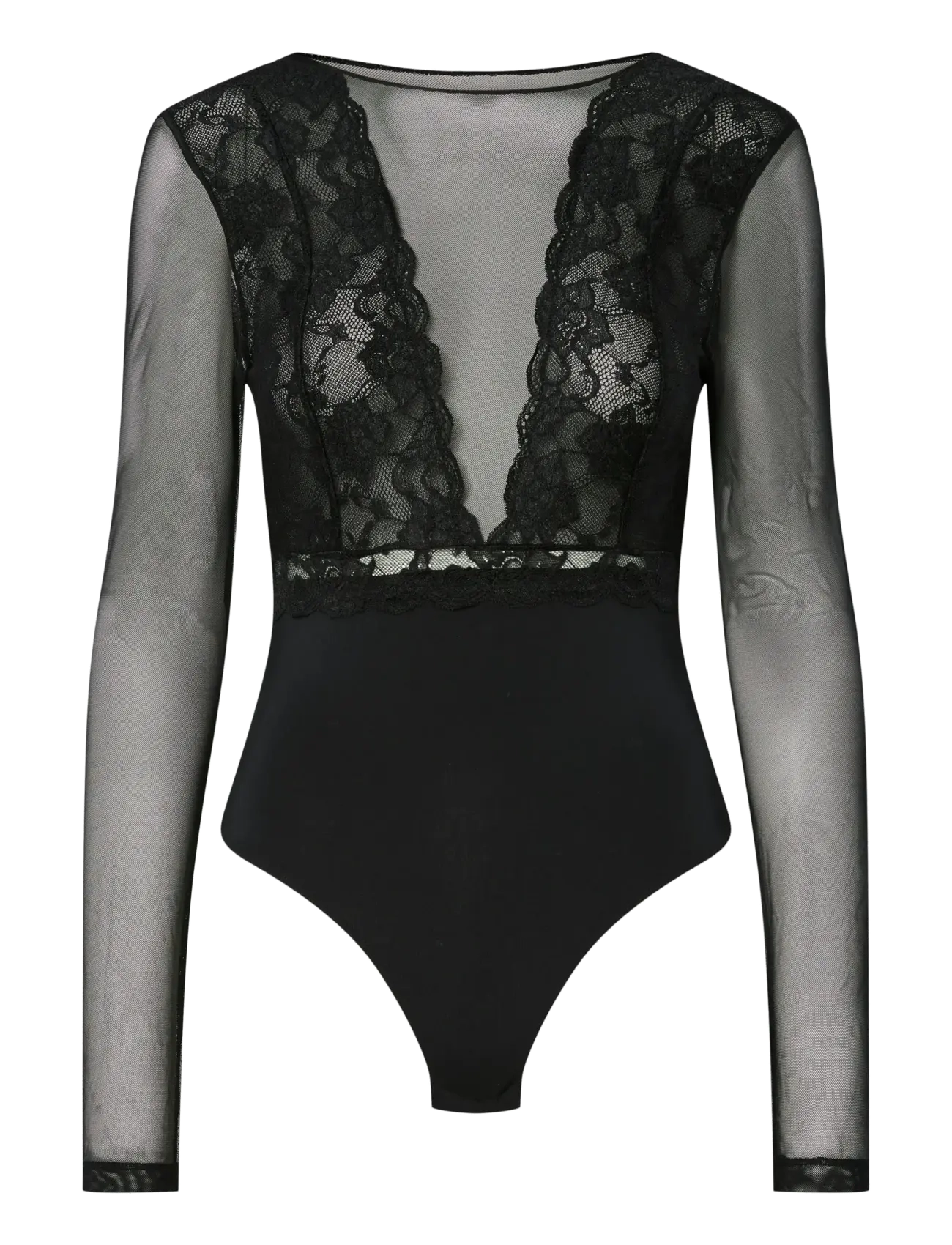 PIECES Pcsicca Ls Bodystocking Noos Schwarz - S - Damen