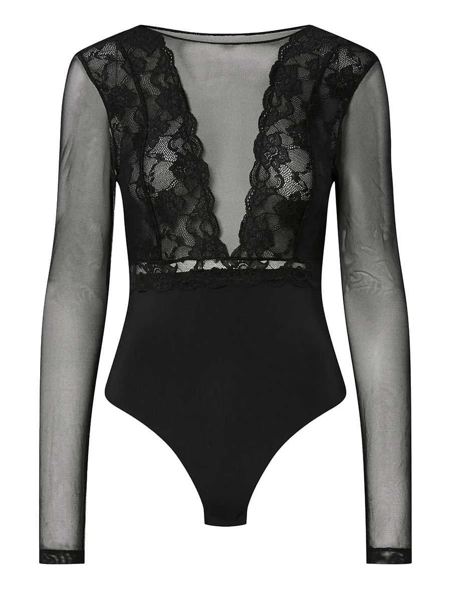 Pieces - PCSICCA LS BODYSTOCKING - bodies - black - 1