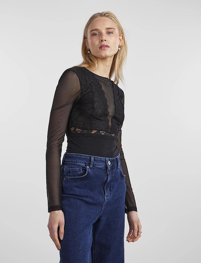 Pieces - PCSICCA LS BODYSTOCKING NOOS - bodiji - black - 0