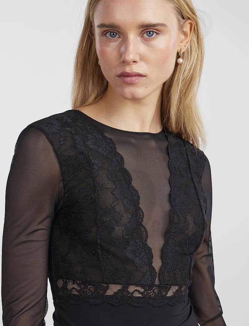 Pieces - PCSICCA LS BODYSTOCKING NOOS - bodiji - black - 5