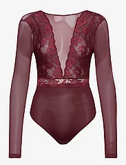 Pieces - PCSICCA LS BODYSTOCKING NOOS - die niedrigsten preise - tawny port - 0