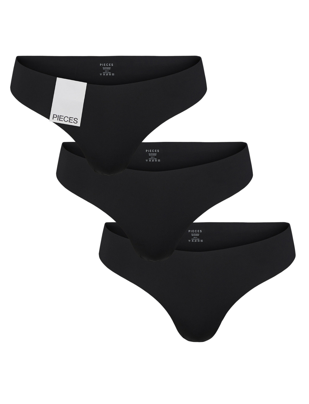 Pieces - PCNAMEE THONG 3-PACK NOOS - nahtlose slips - black - 0