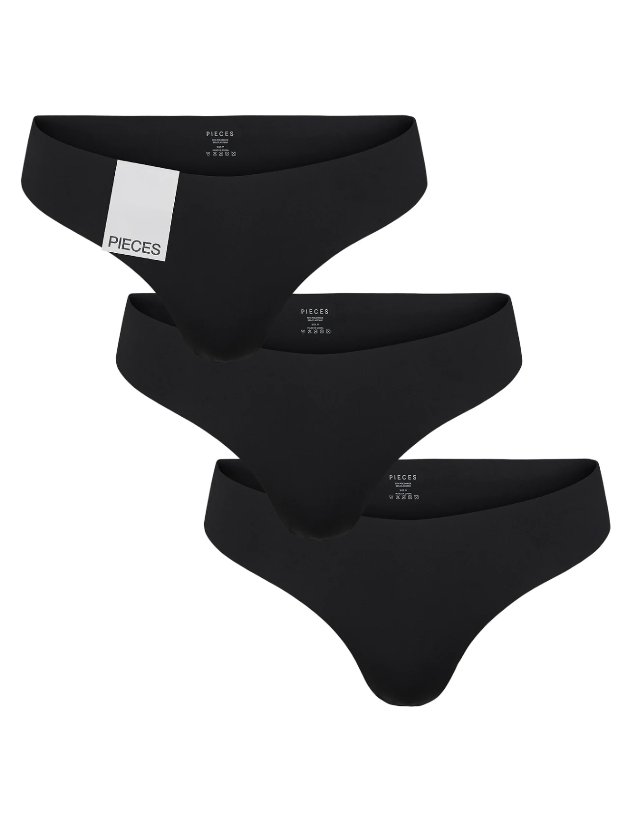 Pieces - PCNAMEE THONG 3-PACK NOOS - seamless trusser - black - 0
