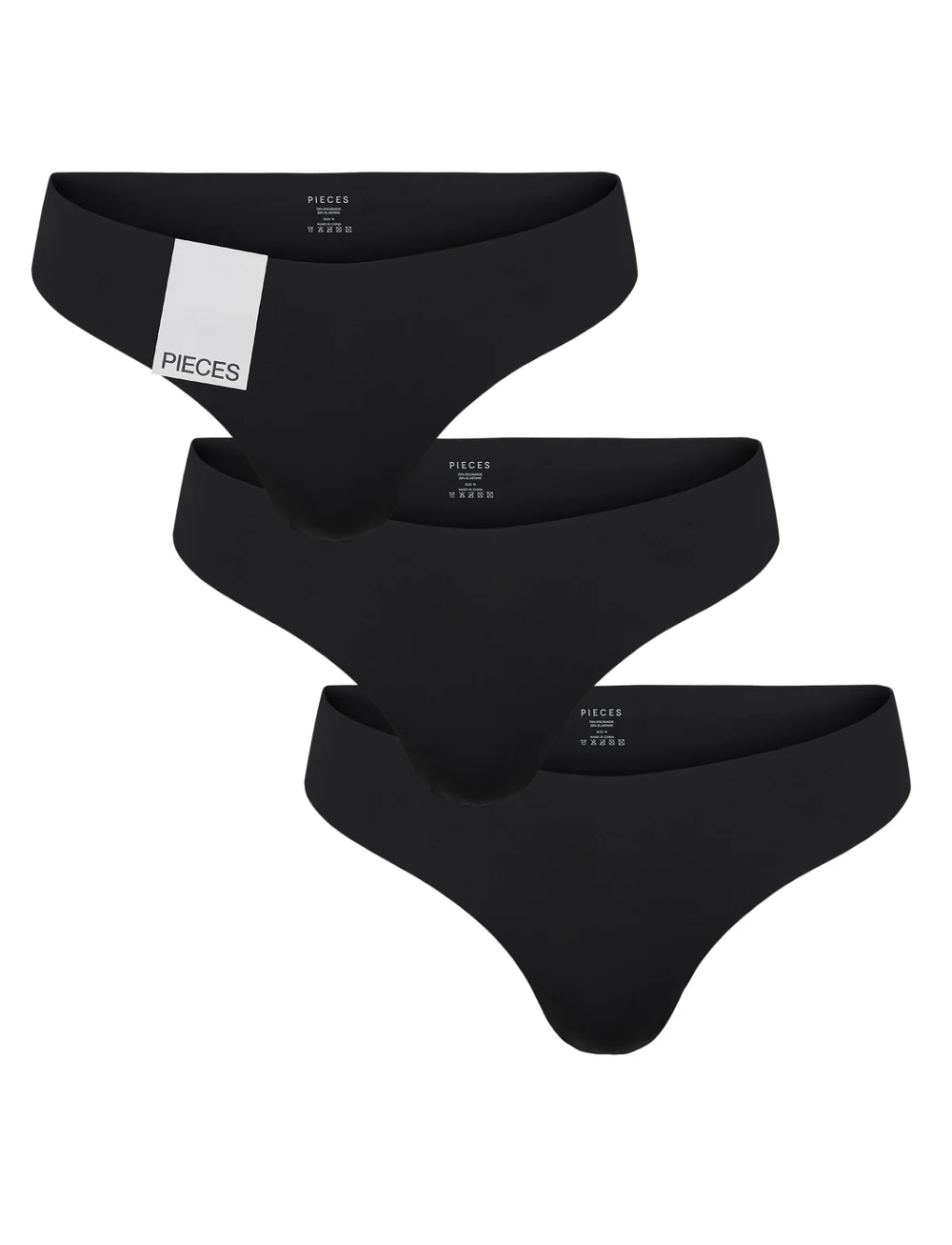Pieces - PCNAMEE THONG 3-PACK NOOS - nahtlose slips - black - 0