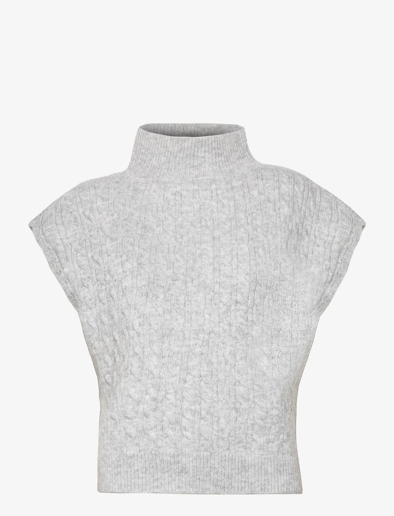 Pieces - PCJOSIE PONCHO BC - sweaters - light grey melange - 0