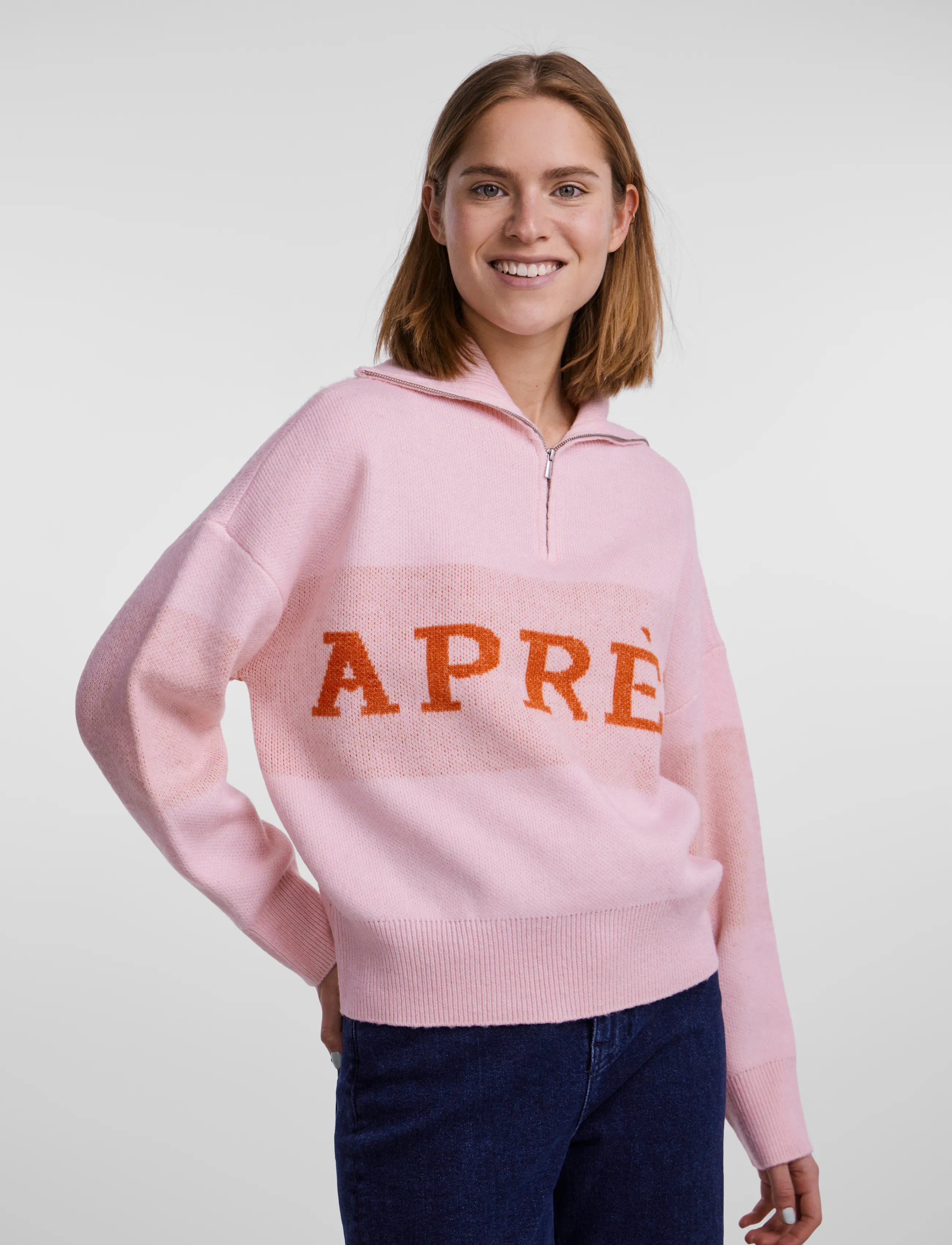 Pieces - PCJORDAN LS HALF ZIP KNIT BC - rose shadow - 0