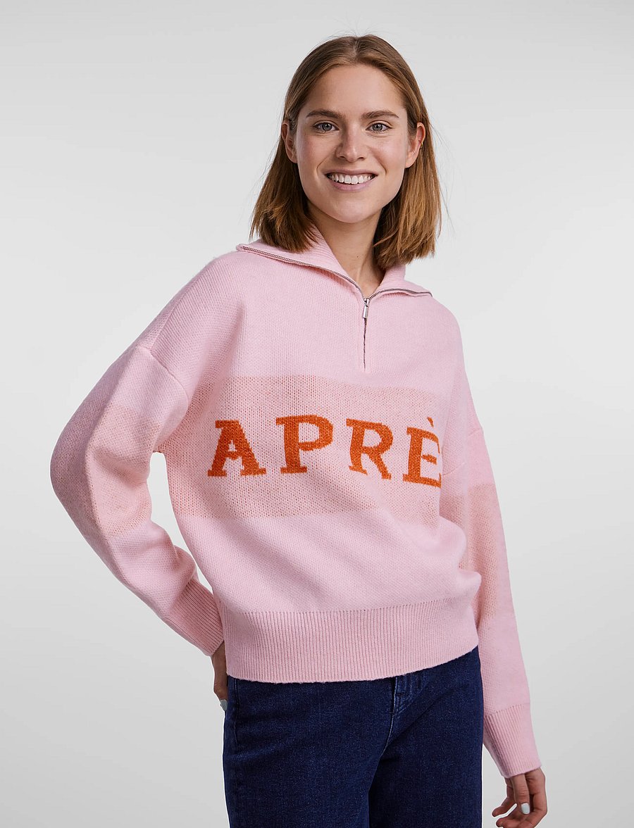 Pieces - PCJORDAN LS HALF ZIP KNIT BC - rose shadow - 0