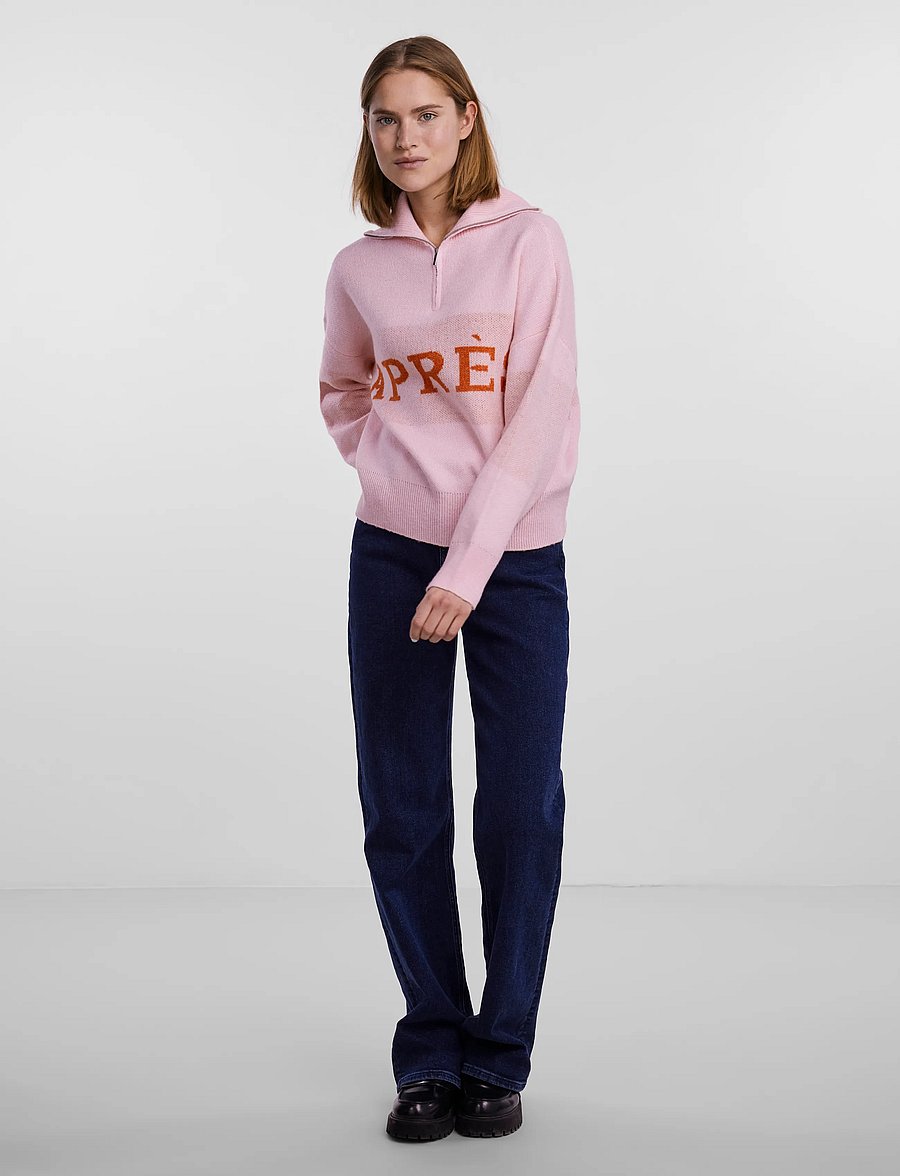 Pieces - PCJORDAN LS HALF ZIP KNIT BC - rose shadow - 4