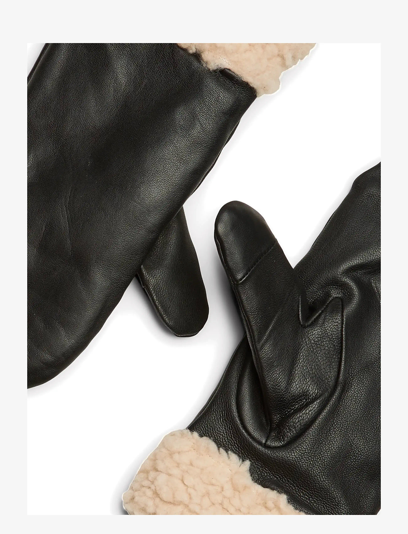 Pieces - PCJAY LEATHER MITTENS FP - black - 2