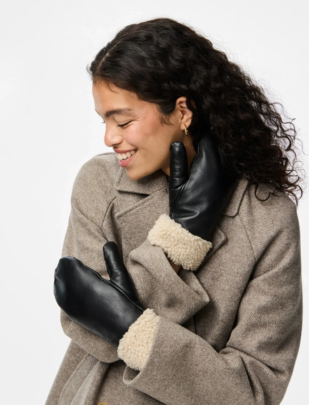 Pieces - PCJAY LEATHER MITTENS FP - luffer - black - 0