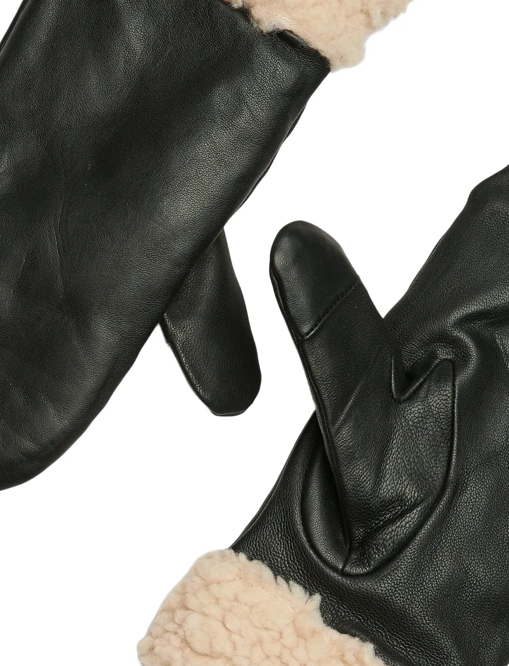 Pieces - PCJAY LEATHER MITTENS FP - luffer - black - 3