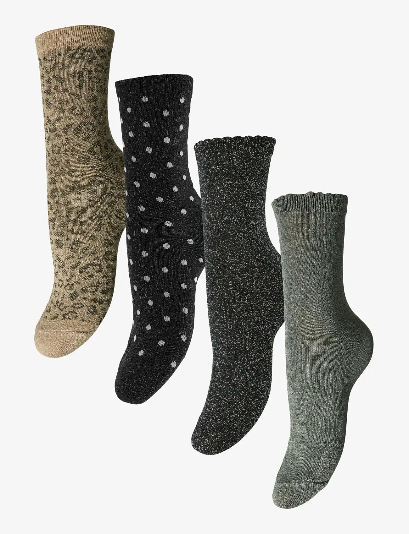 Pieces - PCSEBBY GLITTER LONG 4-PACK MIX NOOS BC - deep lichen green - 0