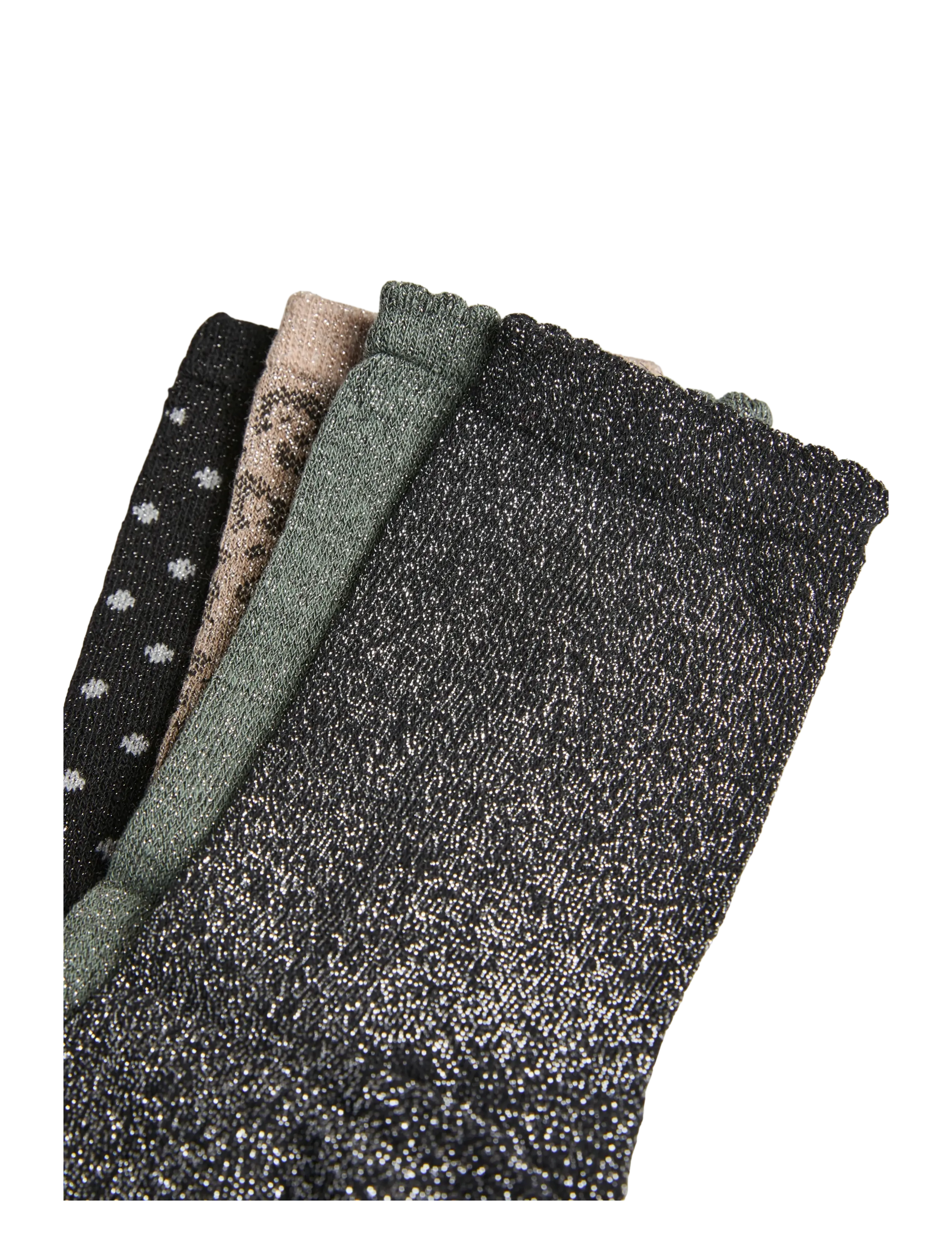 Pieces - PCSEBBY GLITTER LONG 4-PACK MIX NOOS BC - vanliga strumpor - deep lichen green - 2