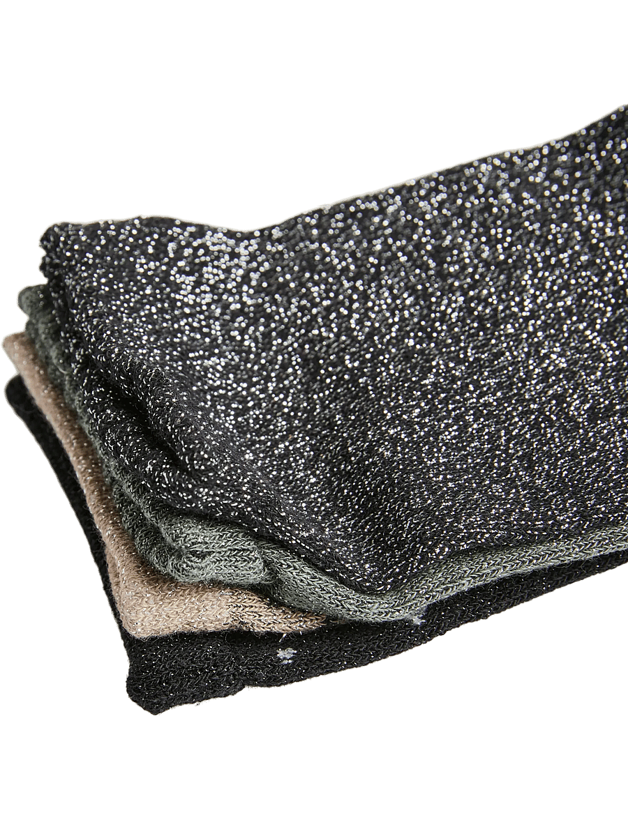 Pieces - PCSEBBY GLITTER LONG 4-PACK MIX NOOS BC - crew sokken - deep lichen green - 0