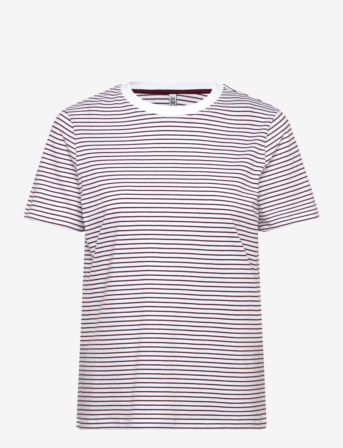 Pieces - PCRIA SS TEE STRIPES JRS NOOS BC - t-shirts - bright white - 0