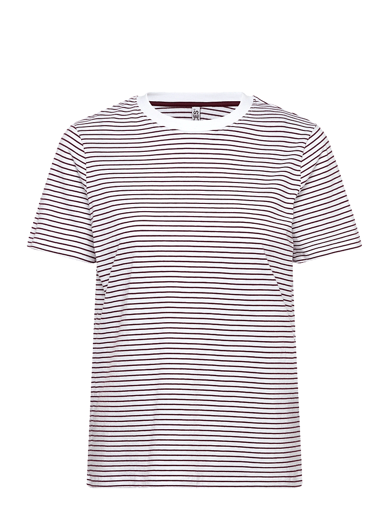 Pieces - PCRIA SS TEE STRIPES JRS NOOS BC - t-shirts - bright white - 0