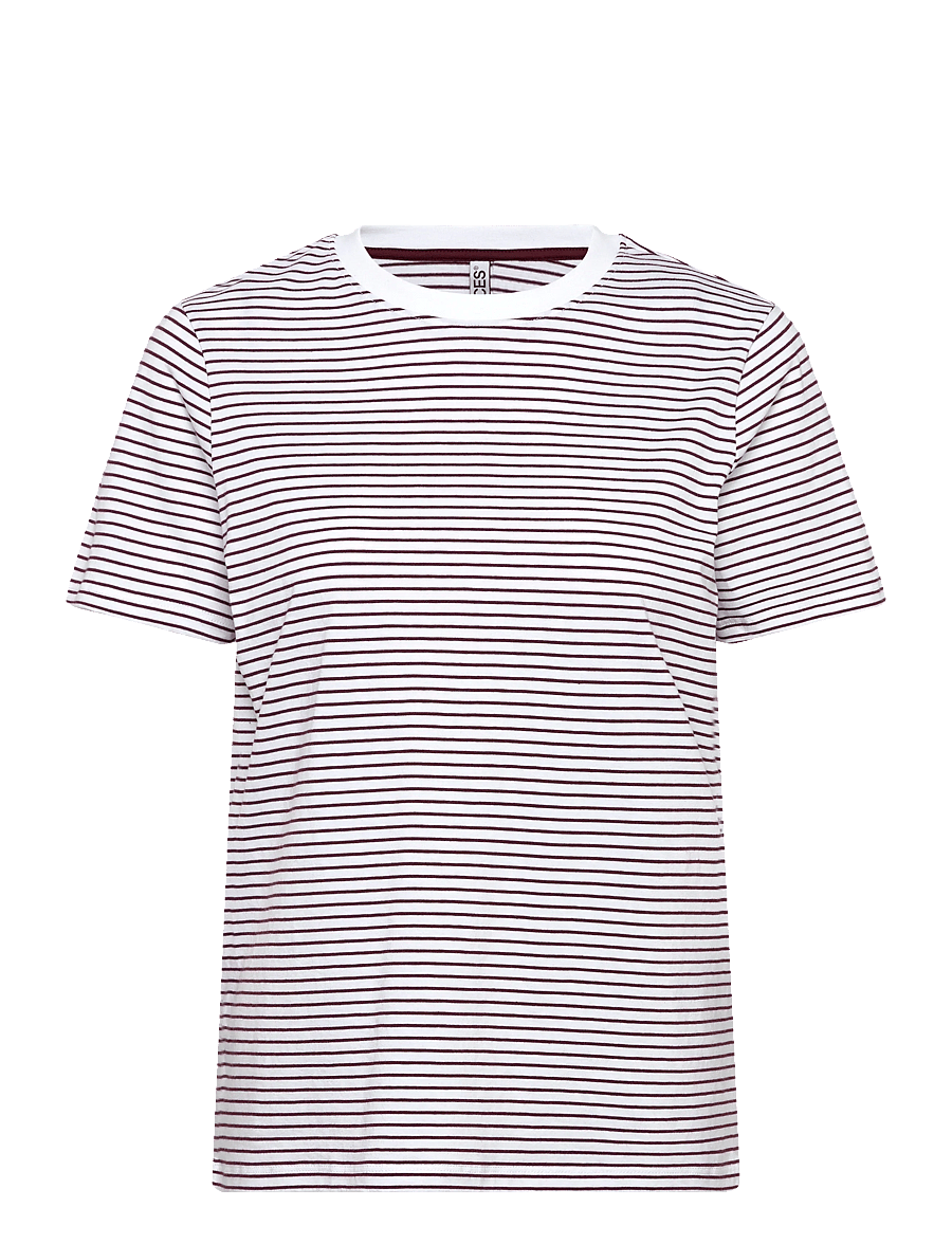 Pieces - PCRIA SS TEE STRIPES JRS NOOS BC - t-shirts - bright white - 0