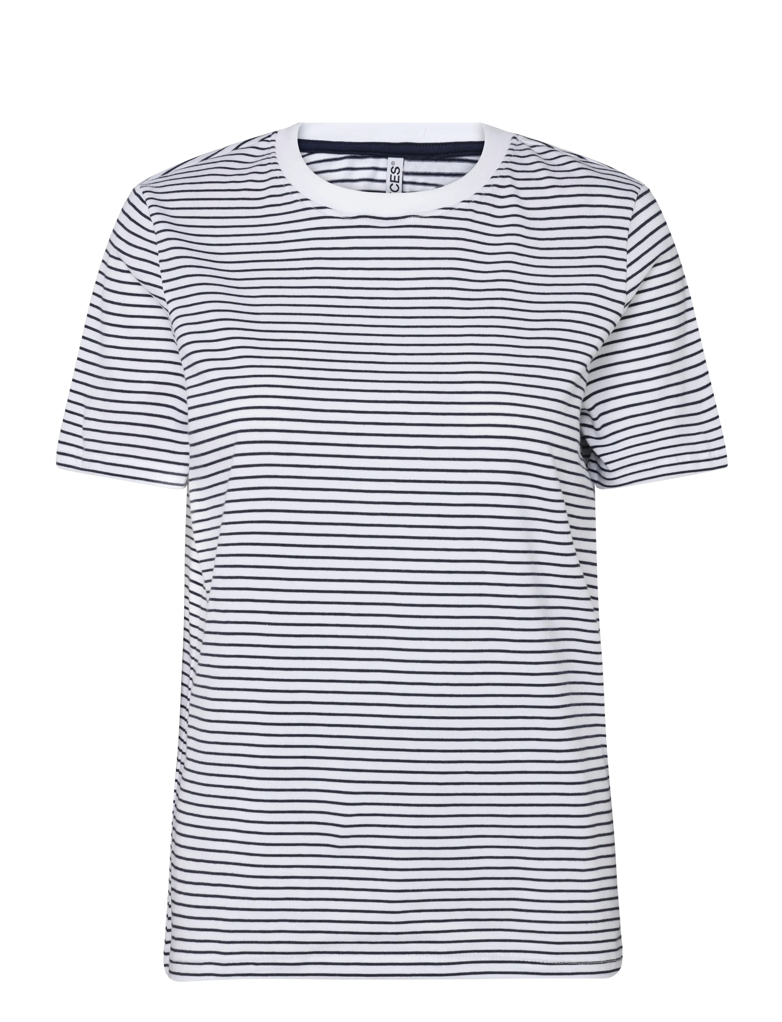 Pieces PCRIA SS TEE STRIPES JRS NOOS BC - T-shirts - BRIGHT WHITE / white