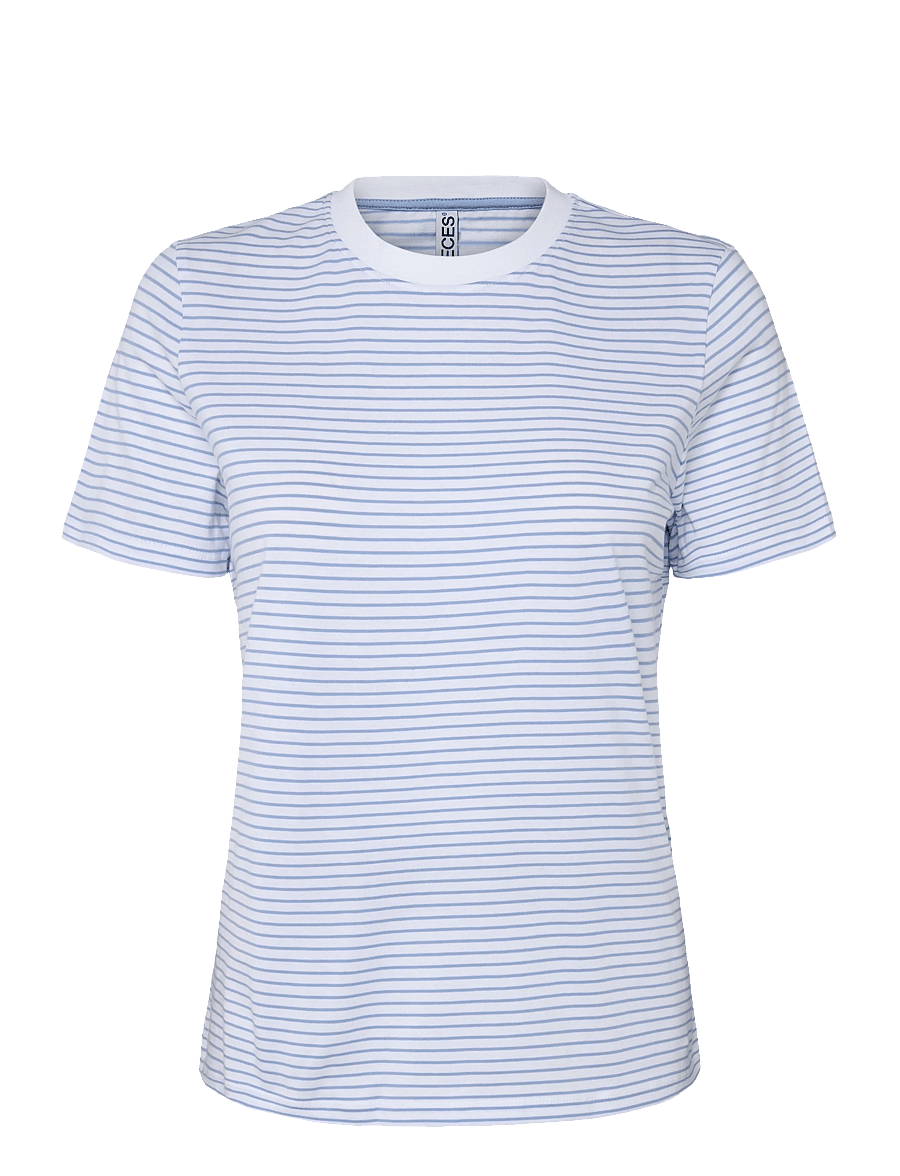Pieces - PCRIA SS TEE STRIPES JRS NOOS BC - t-shirts - bright white - 0