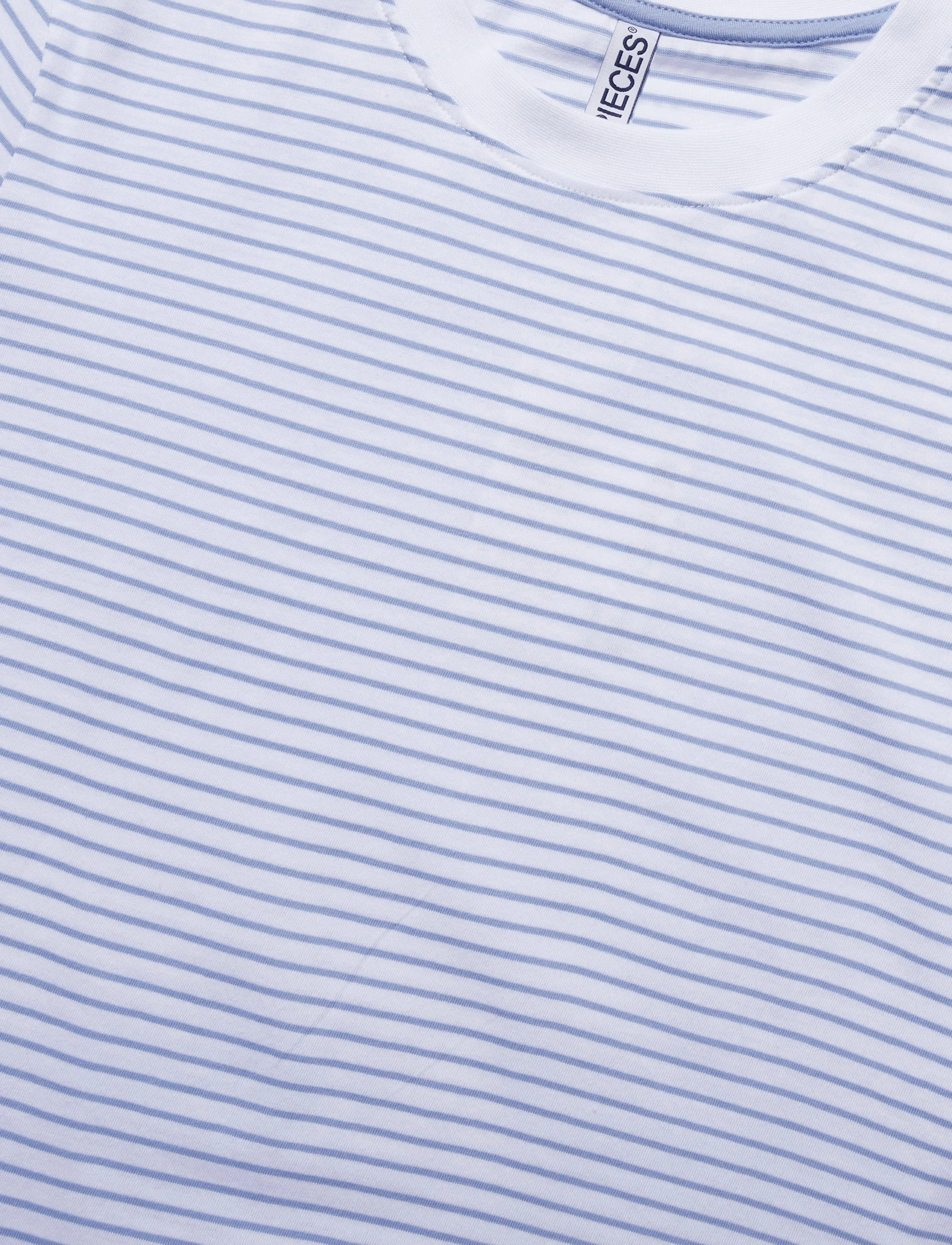 Pieces - PCRIA SS TEE STRIPES JRS NOOS BC - t-shirts - bright white - 2