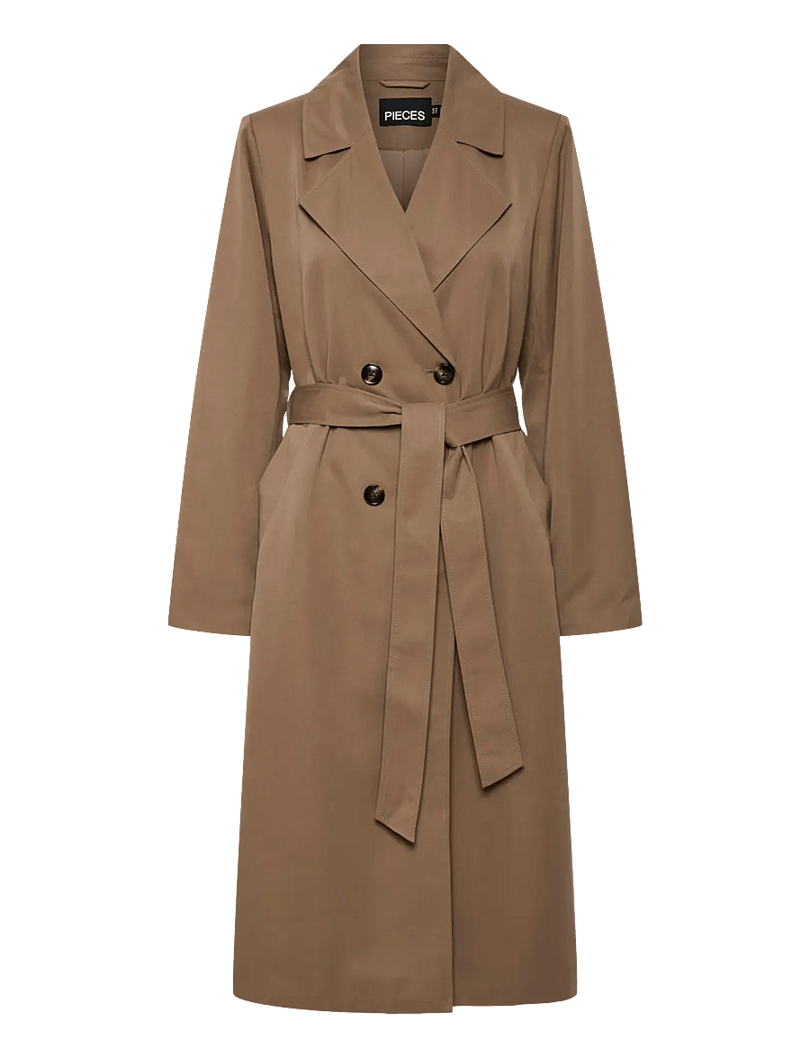 Pieces - PCSCARLETT LS TRENCHCOAT NOOS BC - trenchs - brown lentil - 1