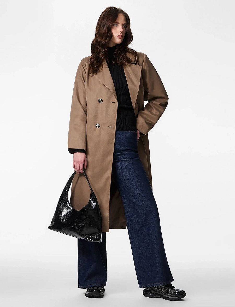 Pieces - PCSCARLETT LS TRENCHCOAT NOOS BC - trenchs - brown lentil - 4