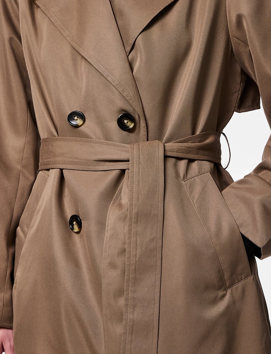 Pieces - PCSCARLETT LS TRENCHCOAT NOOS BC - trenchs - brown lentil - 5