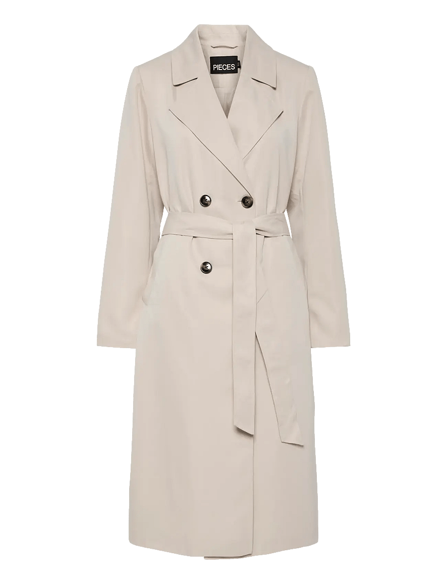 Pieces - PCSCARLETT LS TRENCHCOAT NOOS BC - trenchcoats - silver gray - 1