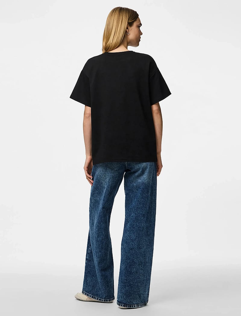 Pieces - PCSKYLAR SS OVERSIZED TEE JRS NOOS - t-shirts - black - 3