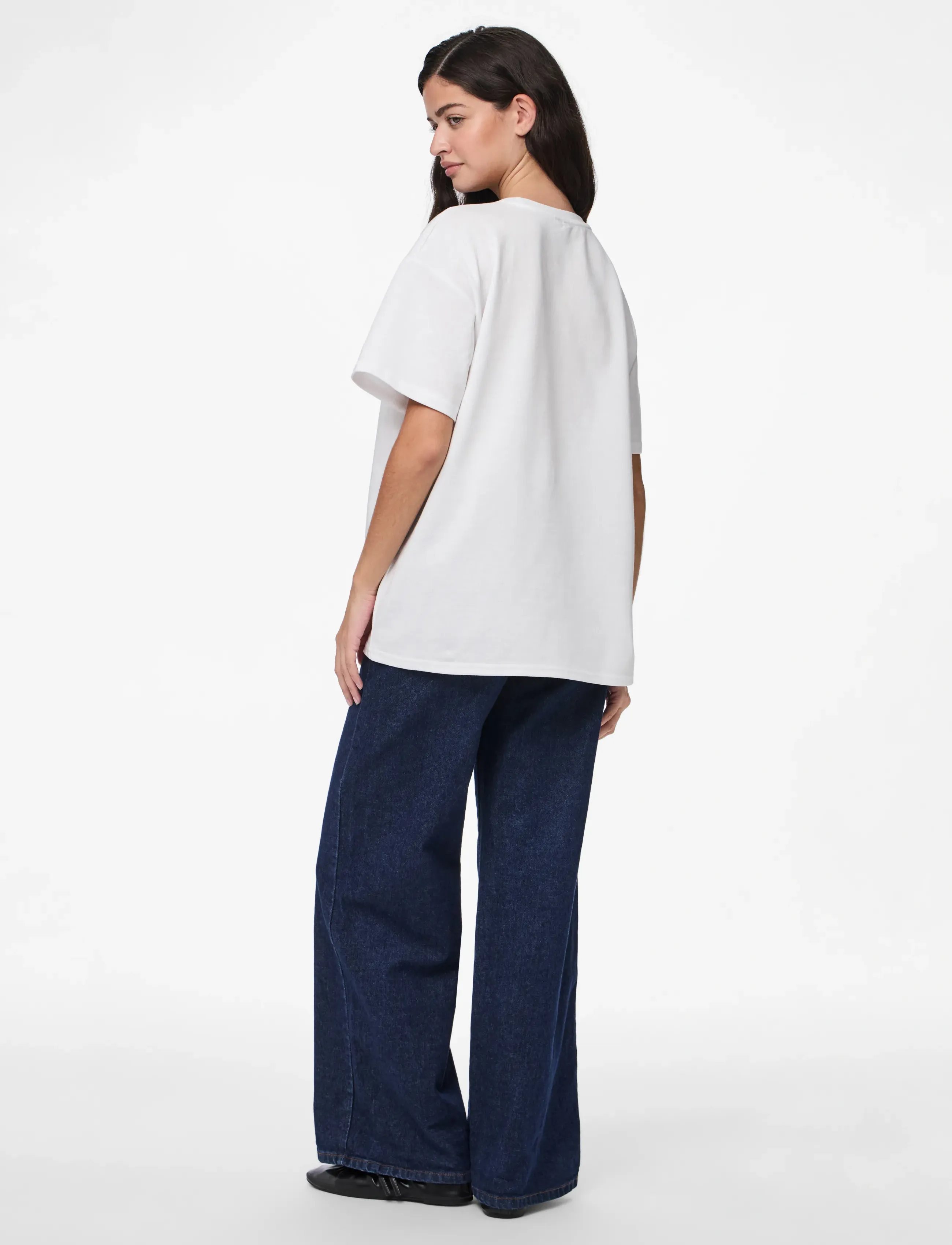 Pieces - PCSKYLAR SS OVERSIZED TEE JRS NOOS - t-shirts - bright white - 3