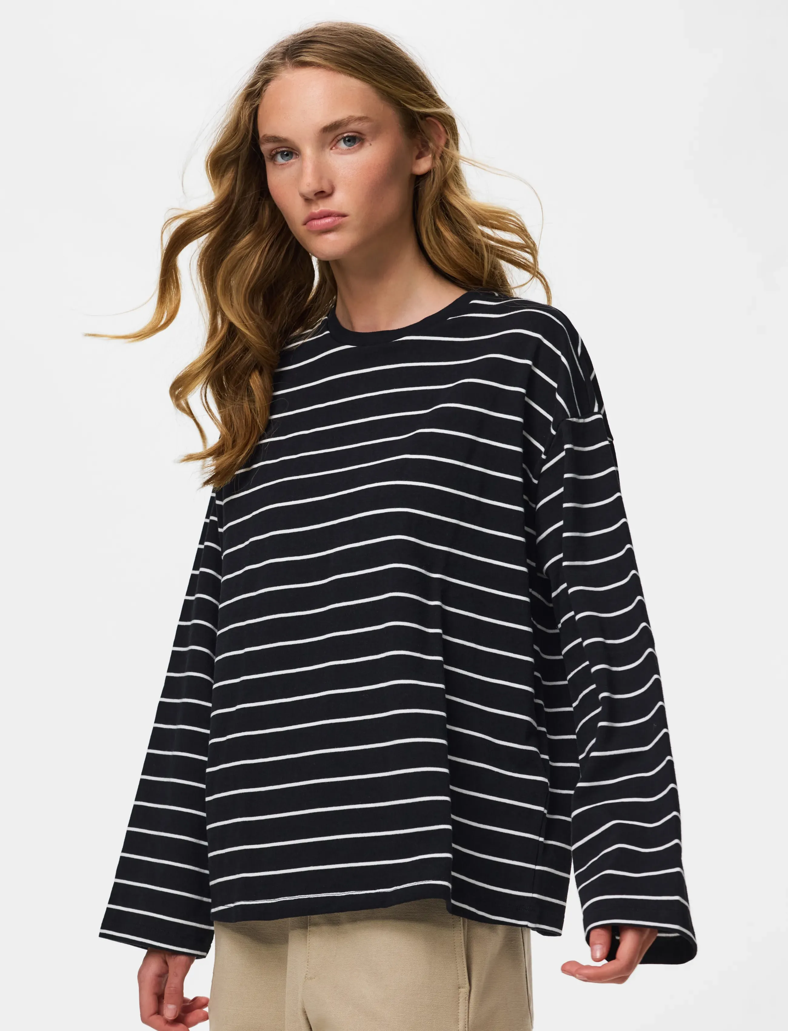 Pieces PCSADIE LS TOP JRS NOOS BC - Long-sleeved tops - BLACK / black